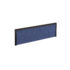 Straight fabric desktop screen 380mm high - blue fabric with black aluminium frame