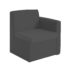 Alto modular reception seating with left hand arm - charcoal