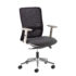 Arcade black mesh back operator chair with black fabric seat, grey frame and chrome base