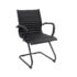 Bari executive visitors chair black frame - black faux leather