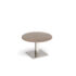 Brescia circular coffee table with flat square brushed steel base 800mm