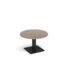 Brescia circular coffee table with flat square black base 800mm