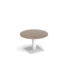 Brescia circular coffee table with flat square white base 800mm