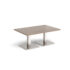 Brescia rectangular coffee table with flat square brushed steel bases 800mm