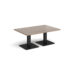 Brescia rectangular coffee table with flat square black bases 800mm