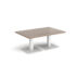 Brescia rectangular coffee table with flat square white bases 800mm