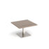 Brescia square coffee table with flat square brushed steel base 800mm