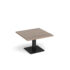 Brescia square coffee table with flat square black base 800mm