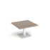 Brescia square coffee table with flat square white base 800mm