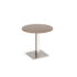 Brescia circular dining table with flat square brushed steel base 800mm