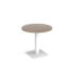 Brescia circular dining table with flat square white base 800mm