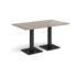 Brescia rectangular dining table with flat square black 800mm deep