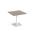 Brescia square dining table with flat square white base 800mm