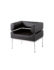 Benotto reception single tub chair 720mm wide - black faux leather