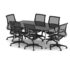 High Gloss 1800mm Writable Boardroom Table - with 6 x Lula Chairs Bundle