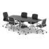 High Gloss 2400mm Writable Boardroom Table - with 6 x Lucia Chairs Bundle