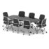 High Gloss 2400mm Writable Boardroom Table - with 8 x Lucia Chairs Bundle