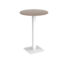 Brescia circular poseur table with flat square white base 800mm