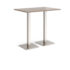 Brescia rectangular poseur table with flat square brushed steel base