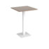 Brescia square poseur table with flat square white base 800mm