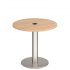 Monza circular dining table 800mm in beech with central circular cutout and Ion power module bundle