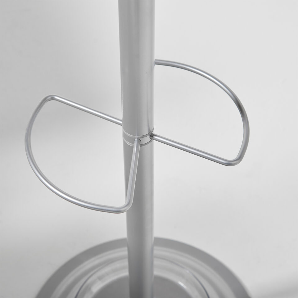 Callisto coat stand with 4 coat hooks and 4 umbrella hooks - Grey & transparent - Image 4