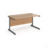 Contract 25 straight desk with graphite cantilever leg - 800mm deep