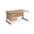 Contract 25 straight desk with 2 drawer pedestal and graphite cantilever leg 800mm deep