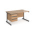 Contract 25 straight desk with 3 drawer pedestal and graphite cantilever leg 800mm deep