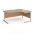 Contract 25 right hand ergonomic desk with silver cantilever leg