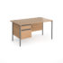 Contract 25 straight desk with 2 drawer pedestal and graphite H-Frame leg 800mm deep