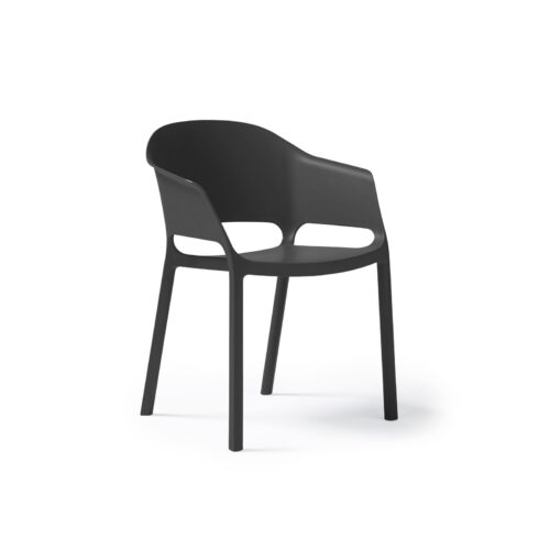 Contra one piece polypropylene chair with integrated arm