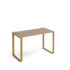 Cairo straight desk 600mm deep with sleigh frame legs - brass frame