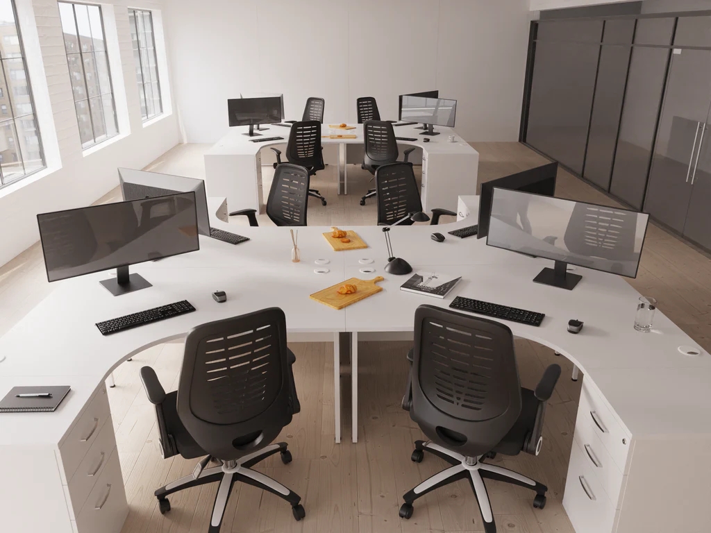 Impulse Right Panel End Crescent Desk Workstation - With 600mm Pedestal - Image 8