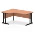 Impulse Left Crescent Desk, Black Cantilever Leg