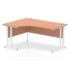 Impulse Left Crescent Desk, White Cantilever Leg