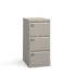 Steel 3 drawer filing cabinet 1016mm high - goose grey