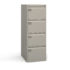 Steel 4 drawer filing cabinet 1321mm high - goose grey