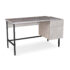 Delphi home office workstation with integrated pedestal – Concrete grey with black frame