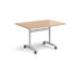 Rectangular deluxe fliptop meeting table - silver frame