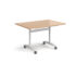 Rectangular deluxe fliptop meeting table - white frame