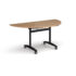 Semi circular deluxe fliptop meeting table - black frame