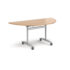 Semi circular deluxe fliptop meeting table - silver frame