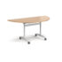 Semi circular deluxe fliptop meeting table - white frame