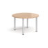 Circular radial leg meeting table - silver legs