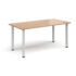 Rectangular radial leg meeting table - white legs