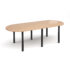 Radial end meeting table with 6 radial legs - black legs