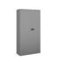 Steel contract cupboard with 3 shelves 1806mm high - goose grey