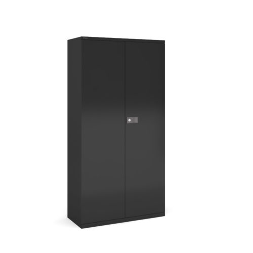 Steel contract cupboard with 3 shelves 1806mm high - black