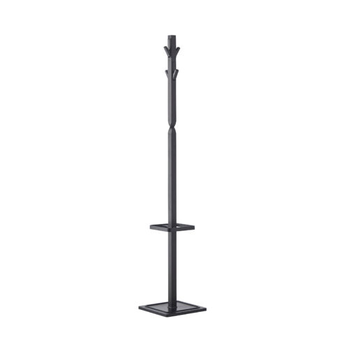 Epsilon coat stand with 4 coat hooks and 4 umbrella hooks - Black